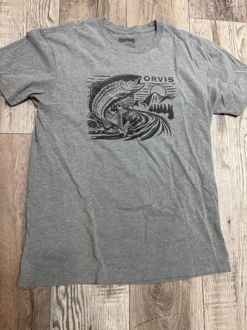 Orvis Heather Gray Fishing Graphic Tee